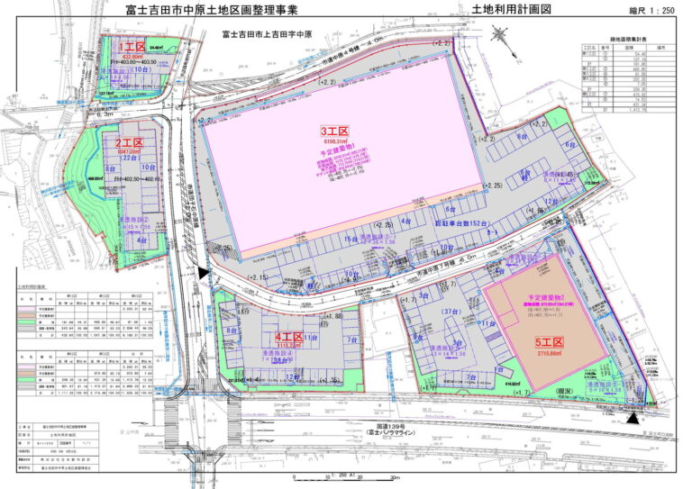 富士吉田市中原土地区画整理事業